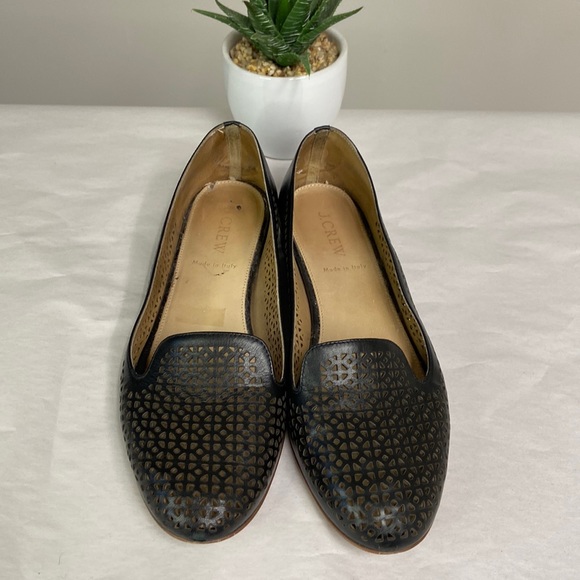 J. Crew Shoes - J Crew geometric black flats size 7.5